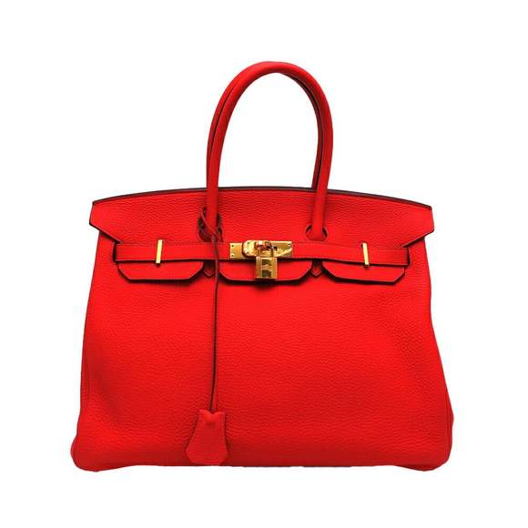 Hermes Handbags - Hermes Women's Orange Togo Leather Birkin Bag - A Condition in Orange